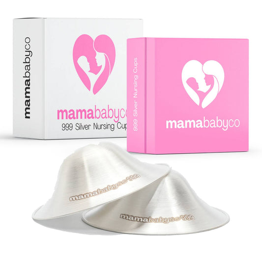 MamaBabyCo 999 Silver Nursing Cups - The Original Nipple Shields for Nursing Newborn - Nipple Covers for Breastfeeding - Breastfeeding Essentials - Protect and Soothe Sore Nipples - Nickel Free